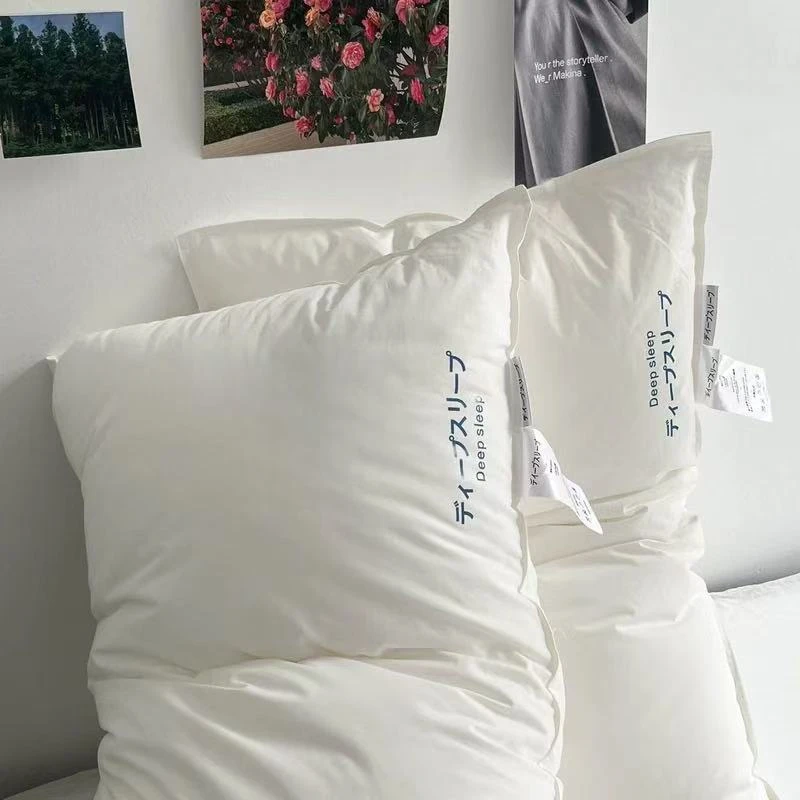 日式全棉一对家用酒店蓬松枕头宿舍单个装枕芯护颈助眠枕头超柔