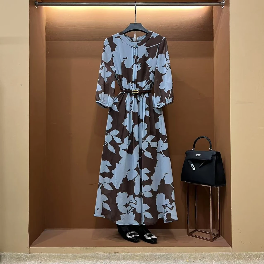 【漫】春夏丨设计师轻奢法式印花女士连衣裙 GS-56033