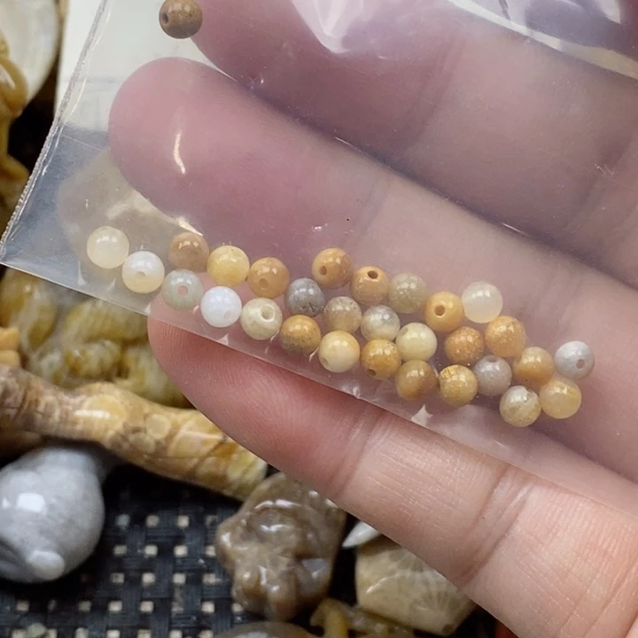 颈饰未镶嵌硅化珊瑚（珊瑚玉）4mm