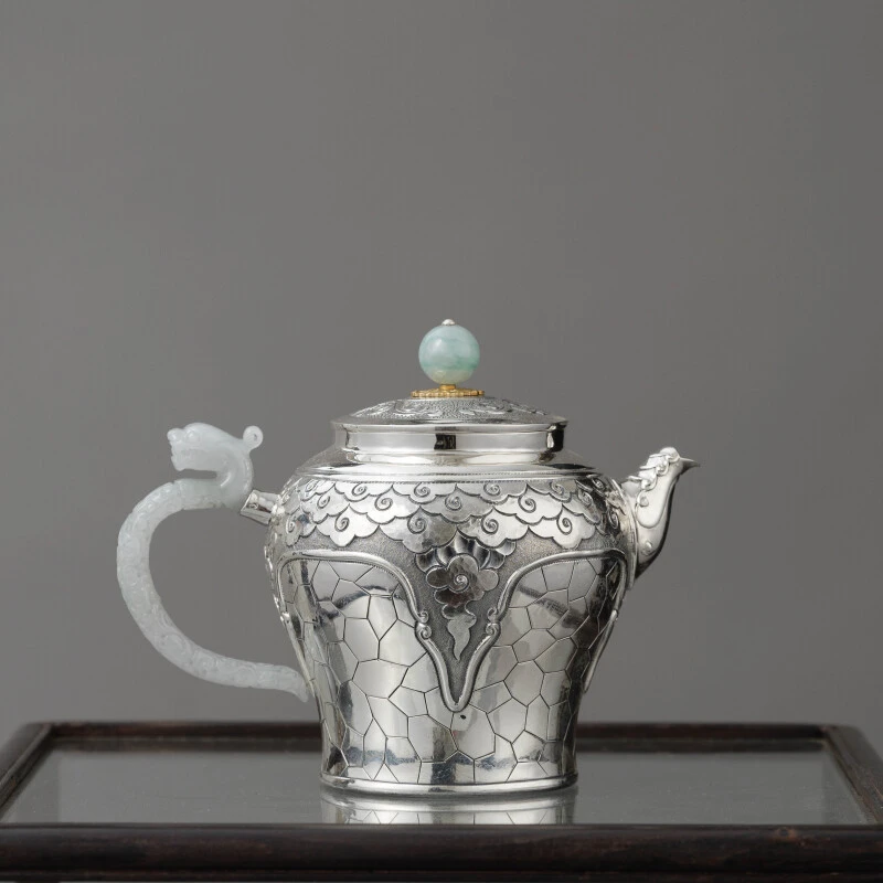 古悦 悦翠系列 祥云冰裂泡茶壶 纯手工锻造中式简约家用泡茶壶