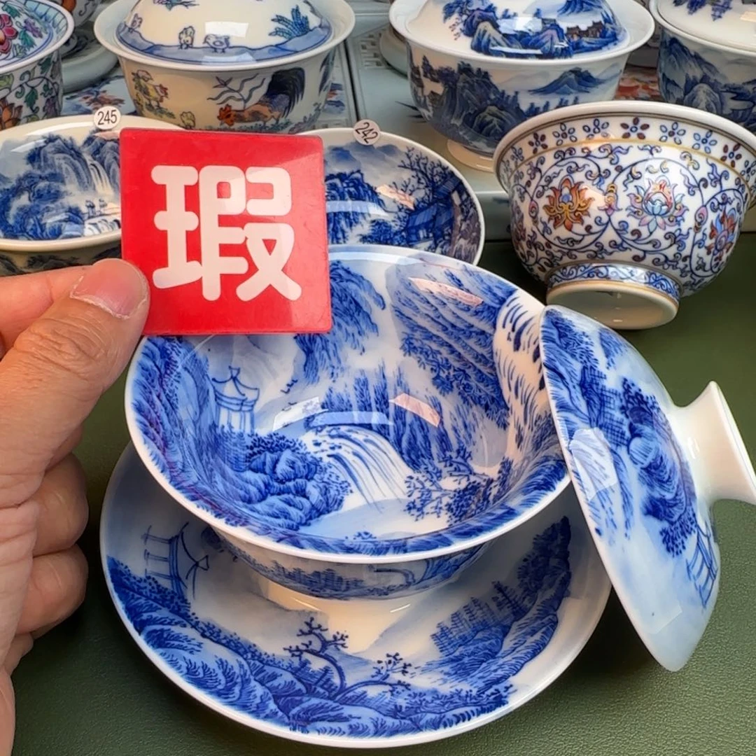 纯手工纯手绘茶具石头288