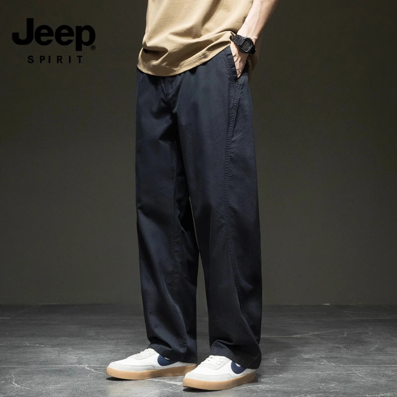 JEEPSPIRIT吉普莱赛尔厚款休闲裤子男款秋冬款宽松大码休闲裤男款