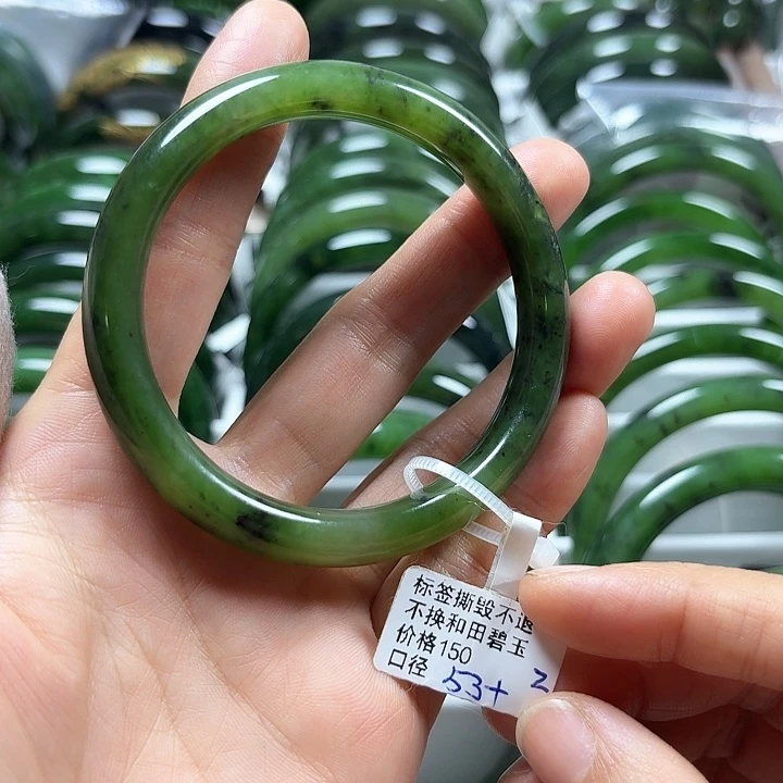 和田玉（碧玉）未镶嵌手镯细条53