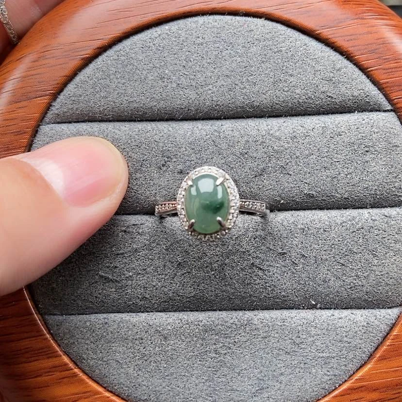 【闪购商品】翡翠戒指银S925镶嵌靠****我兮兮