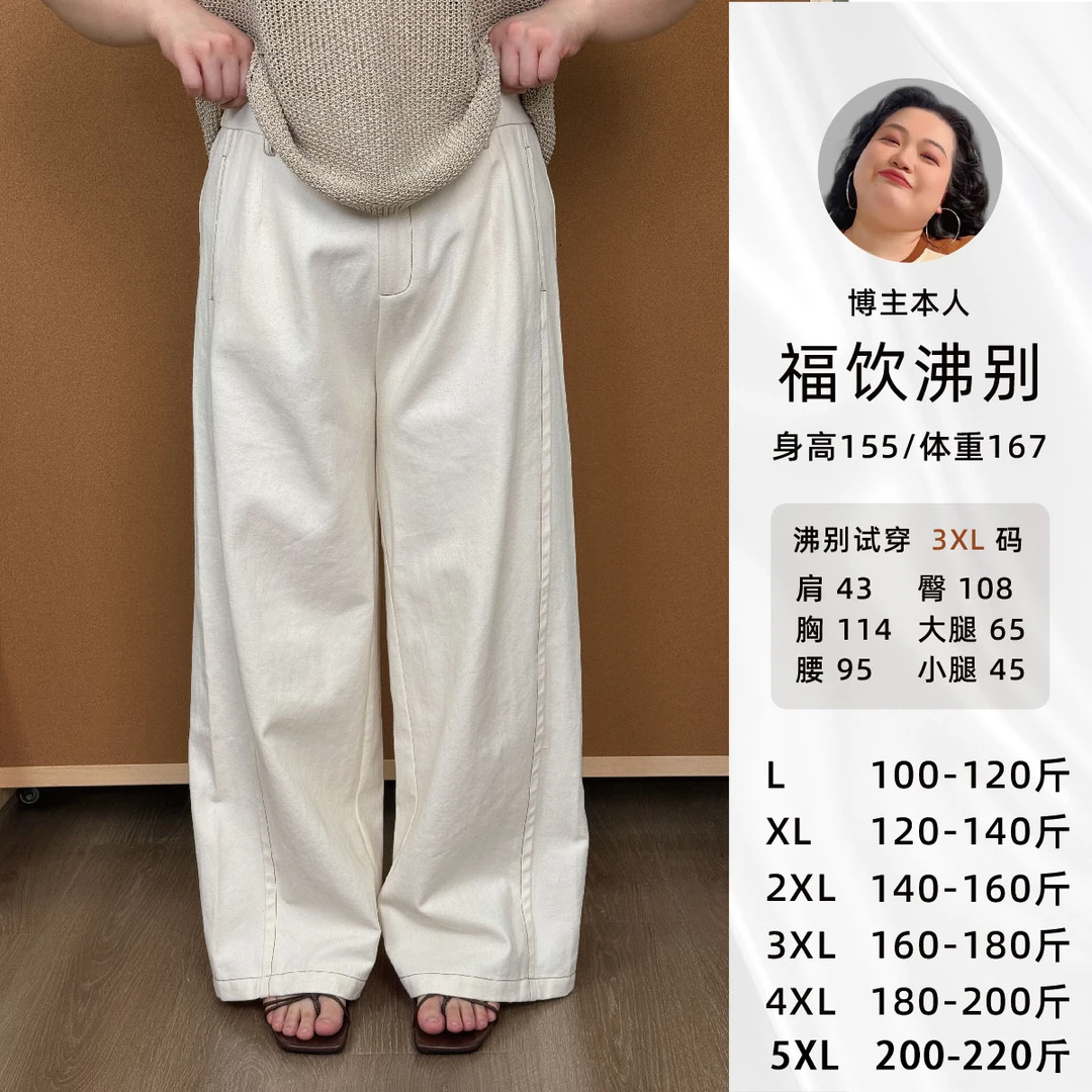 福饮沸别【奶油奶昔2.0】大码胖mm秋新款明线原棉直筒牛仔裤2230