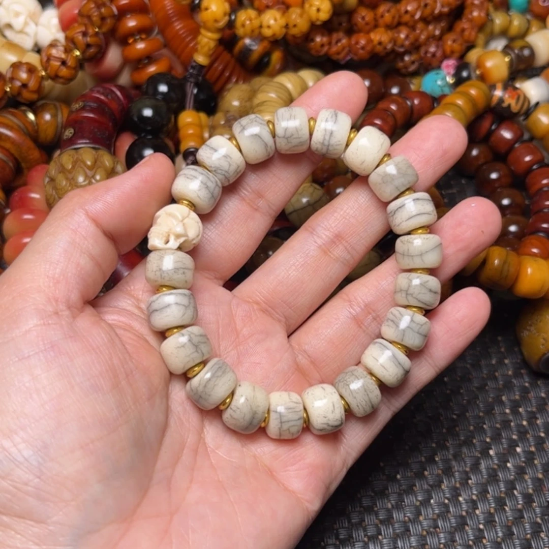 【闪购商品】牛骨手串/手链简***?牛骨原色12×8×20颗