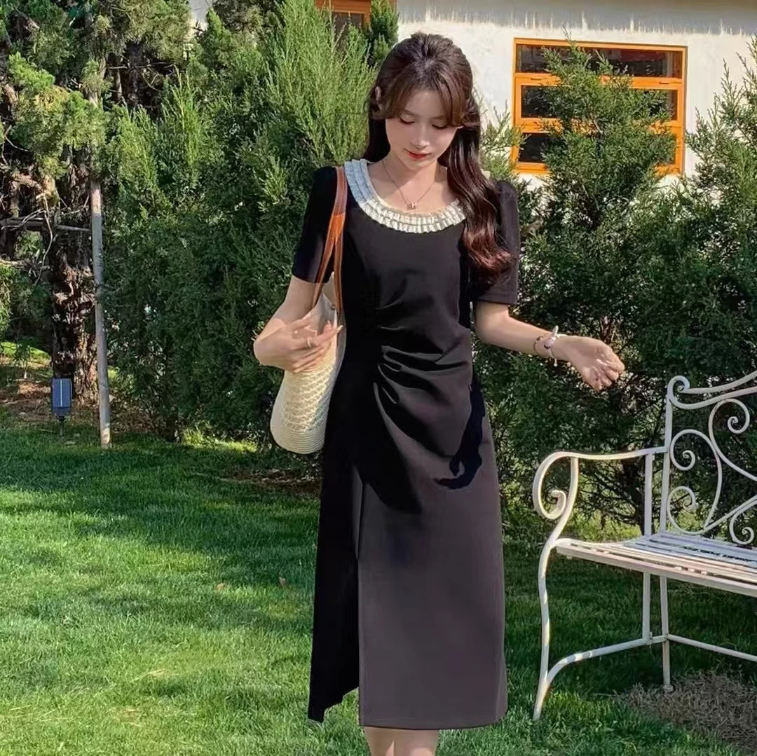 夏款时尚显瘦气质收腰连衣裙2531款