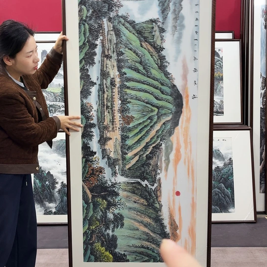 国画手绘作品210-80尺寸