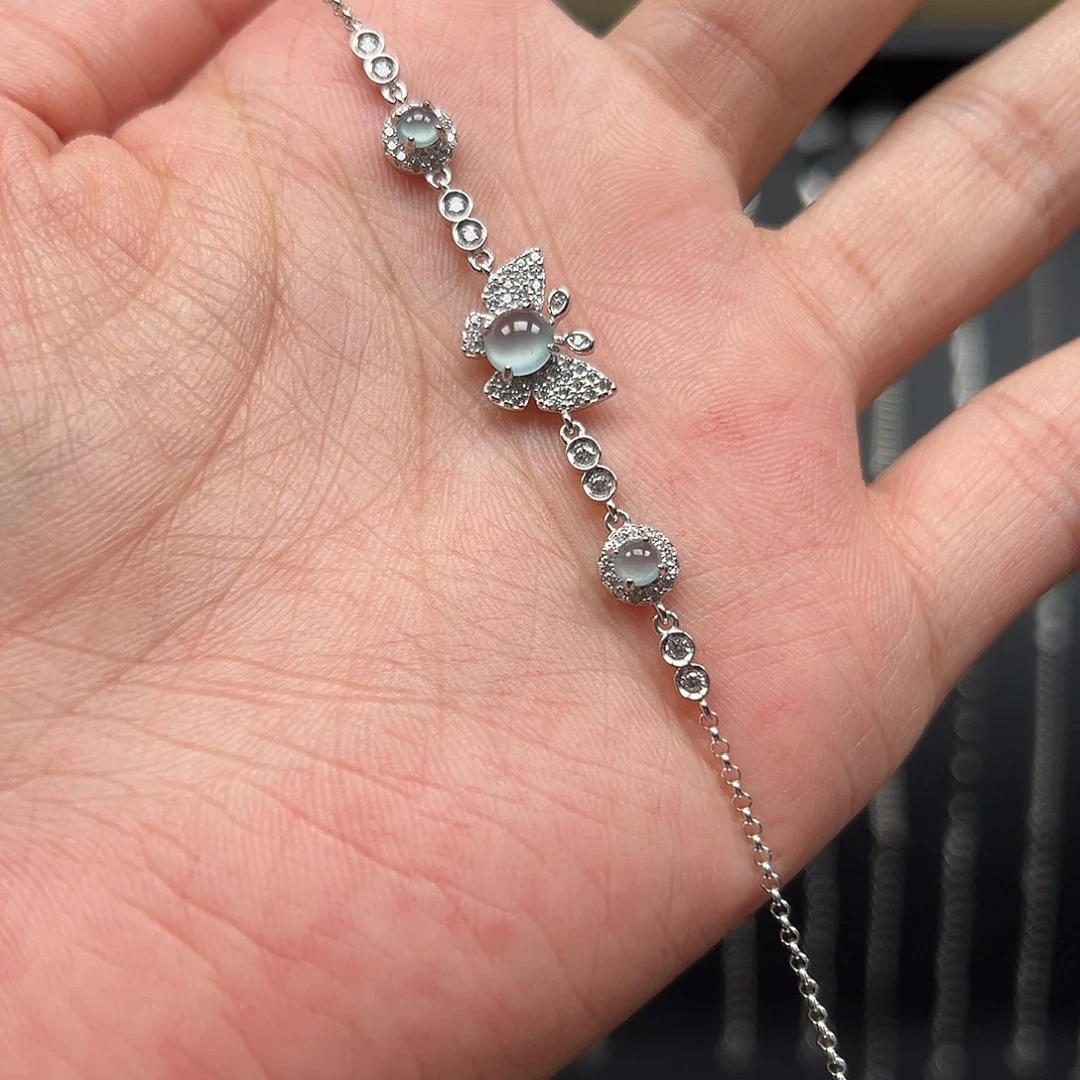 翡翠银S925镶嵌手链