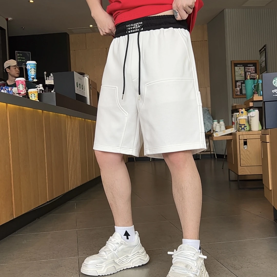 DB 男装夏季拼接撞色数字刺绣工艺简约风百搭神裤-182