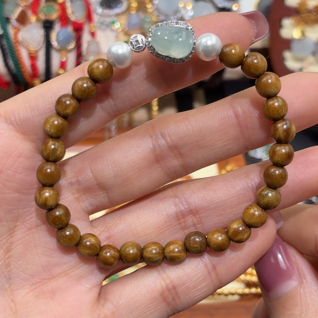 翡翠银S925镶嵌颈饰手串