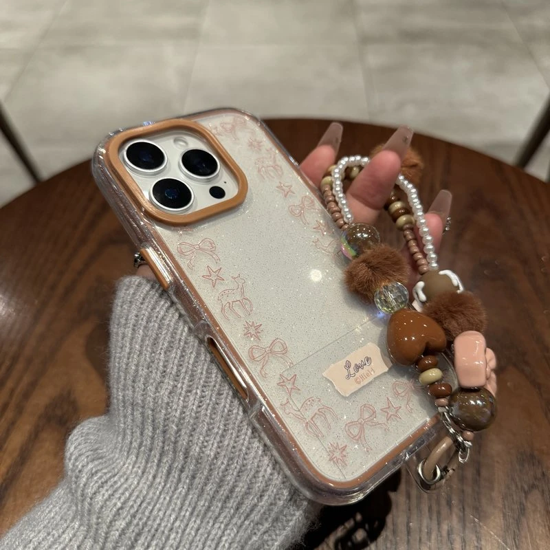 线条星星蝴蝶结适用iPhone16手机壳苹果15防摔14proamx透明13小众