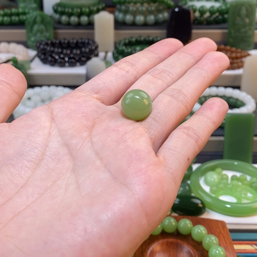 和田玉单珠未镶嵌?****✨定制卡14翠青高品