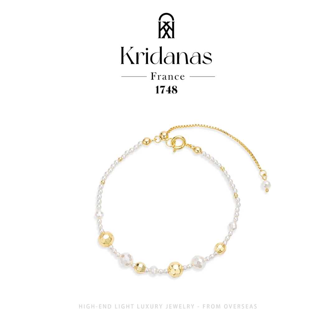 【流光交响曲】kridanas轻奢金色时尚珠珠手链 F0778