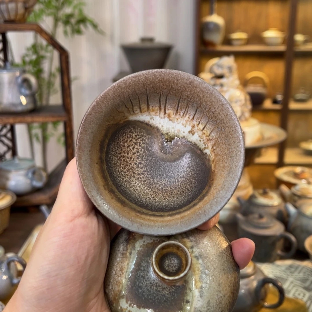 不染柴烧精品盖碗
