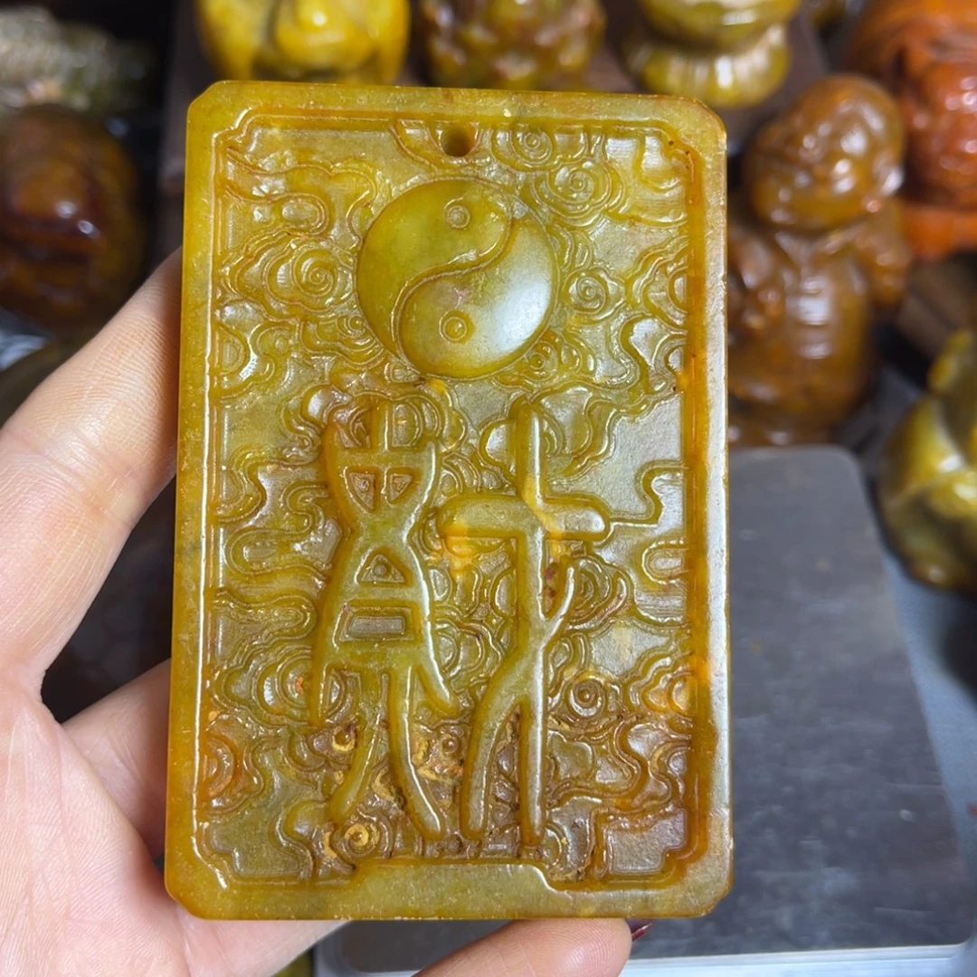 蛇纹石玉合金颈饰