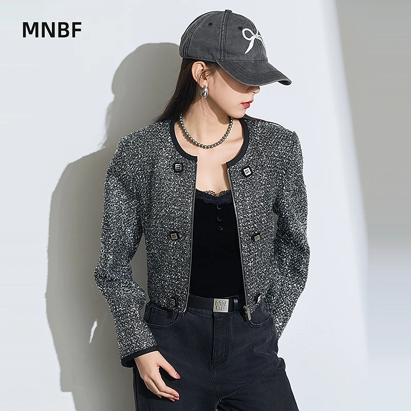【九月专属】秋银色亮片高级感小香风外套MFJG135100