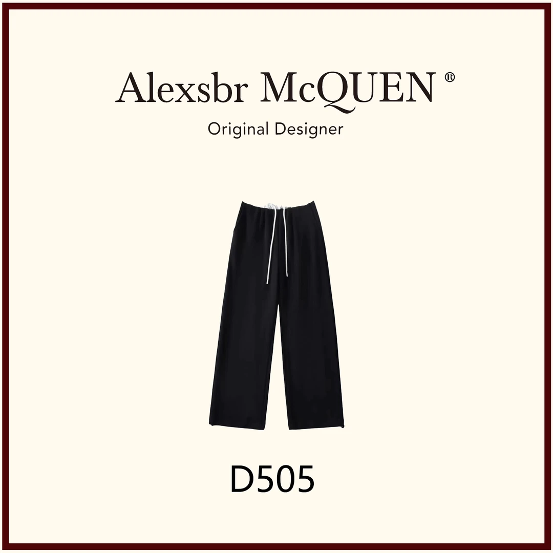 YDD•「D505」新款女夏新松紧腰抽绳垂感直筒阔腿休闲裤KZ-24025