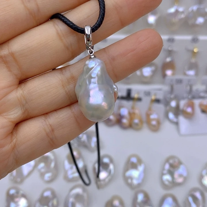 淡水珍珠银S925镶嵌颈饰