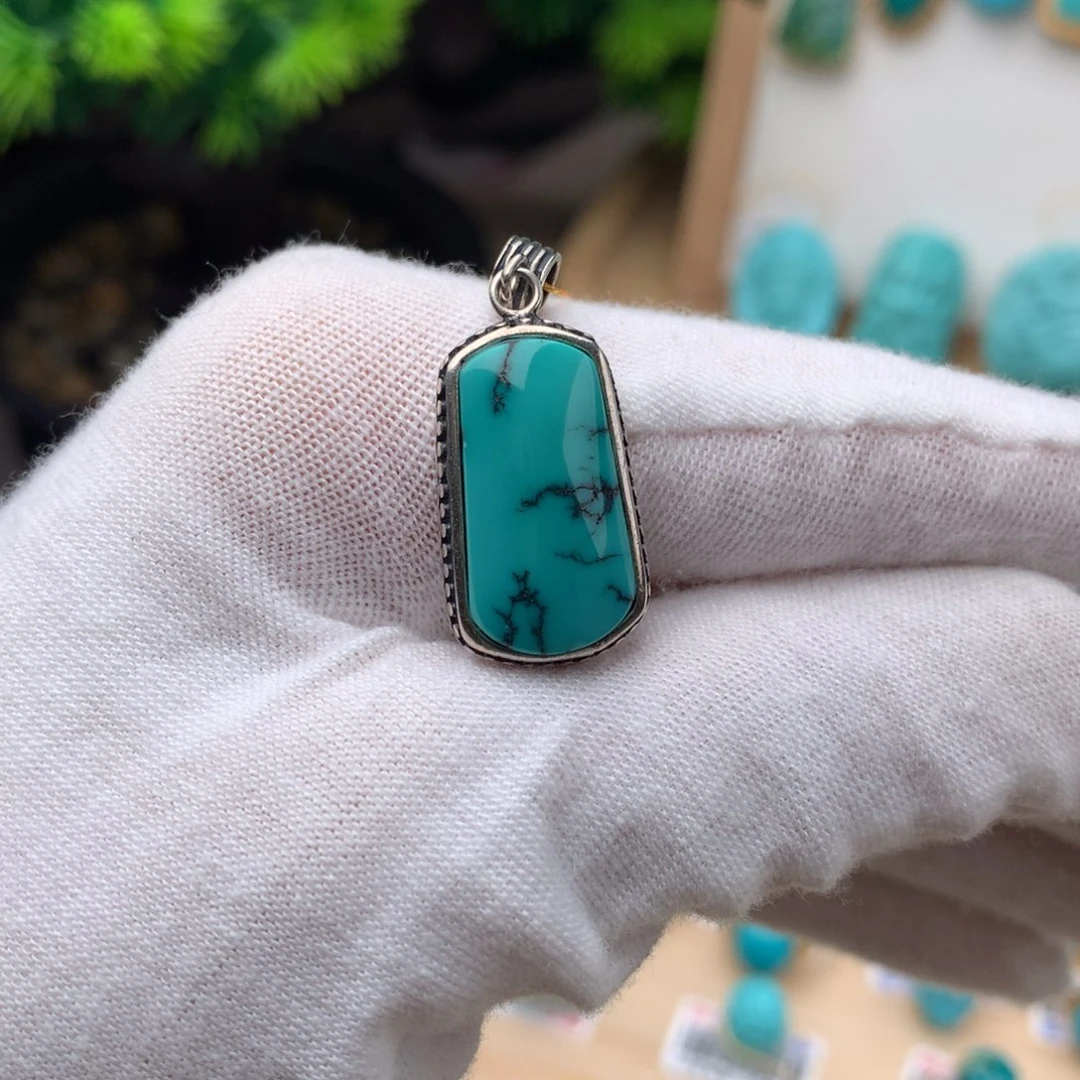 绿松石珠宝奇石银S925镶嵌