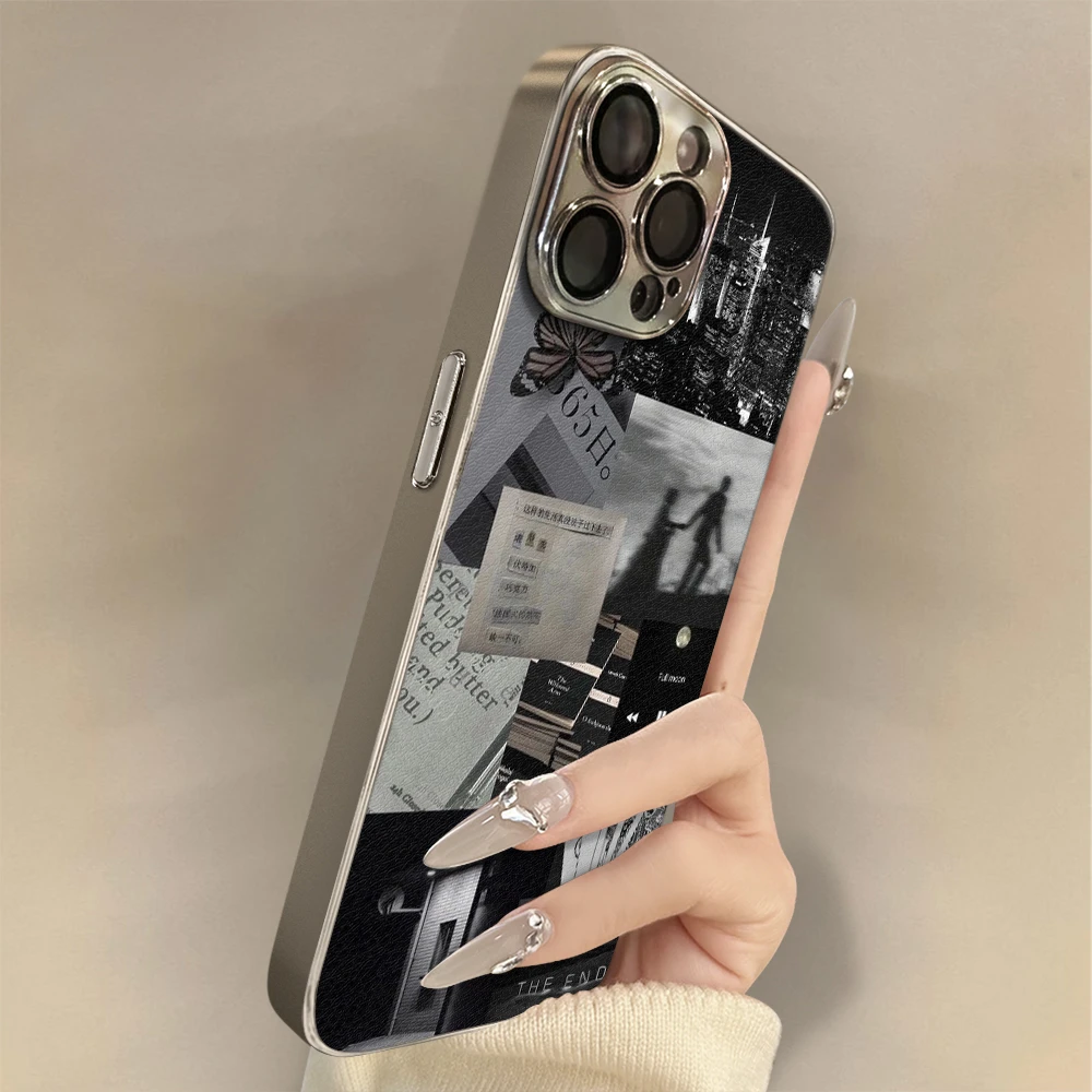 生活碎片17Air苹果16promax手机壳电镀羊皮适用iphone15plus创意