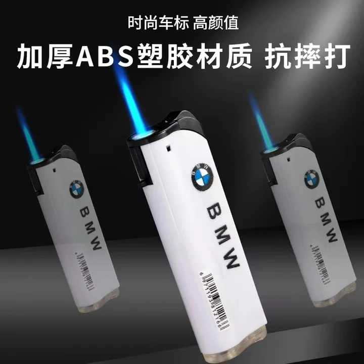 斜打新款打火机防风蓝焰直冲加厚防爆打火机便携家用超市厂家批发