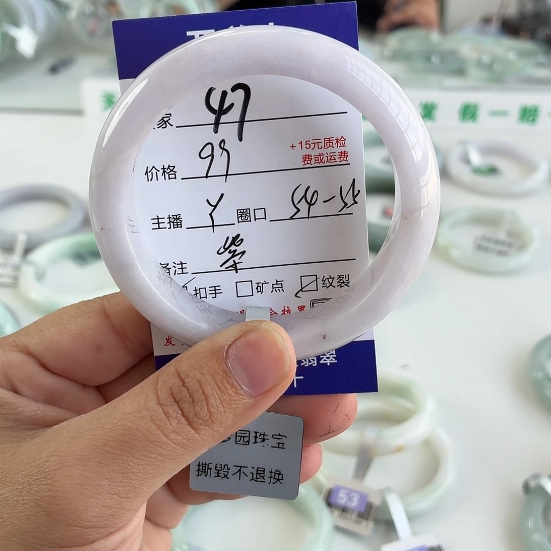 翡翠未镶嵌手镯54-55