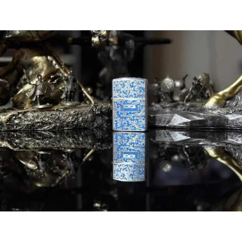 佐罗银蓝细唐草煤油机（银蓝）L（不赠送煤油）B