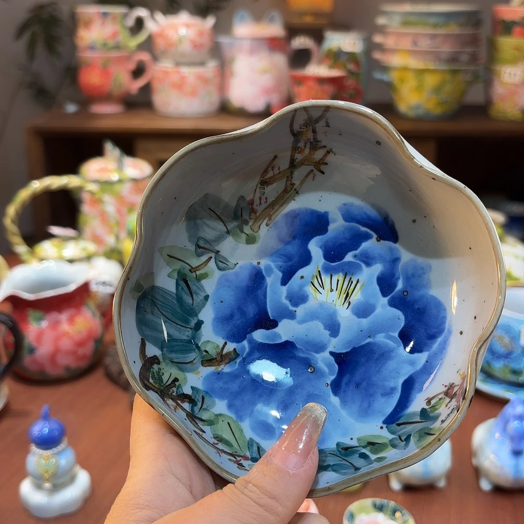 景德镇手绘高温釉下彩陶瓷茶具