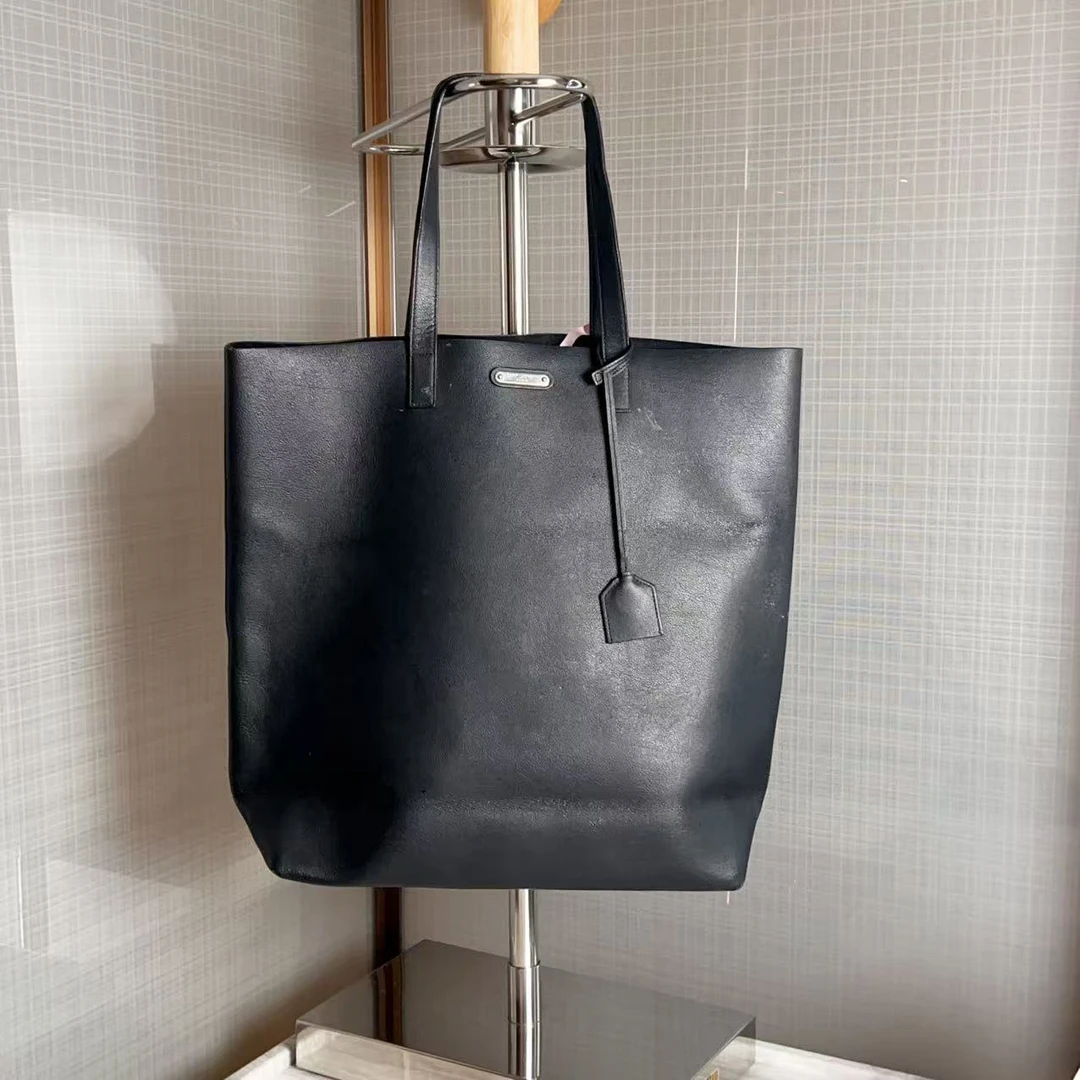 95新 YSL/圣罗兰 ysl 竖版托特黑色手提单肩斜挎包