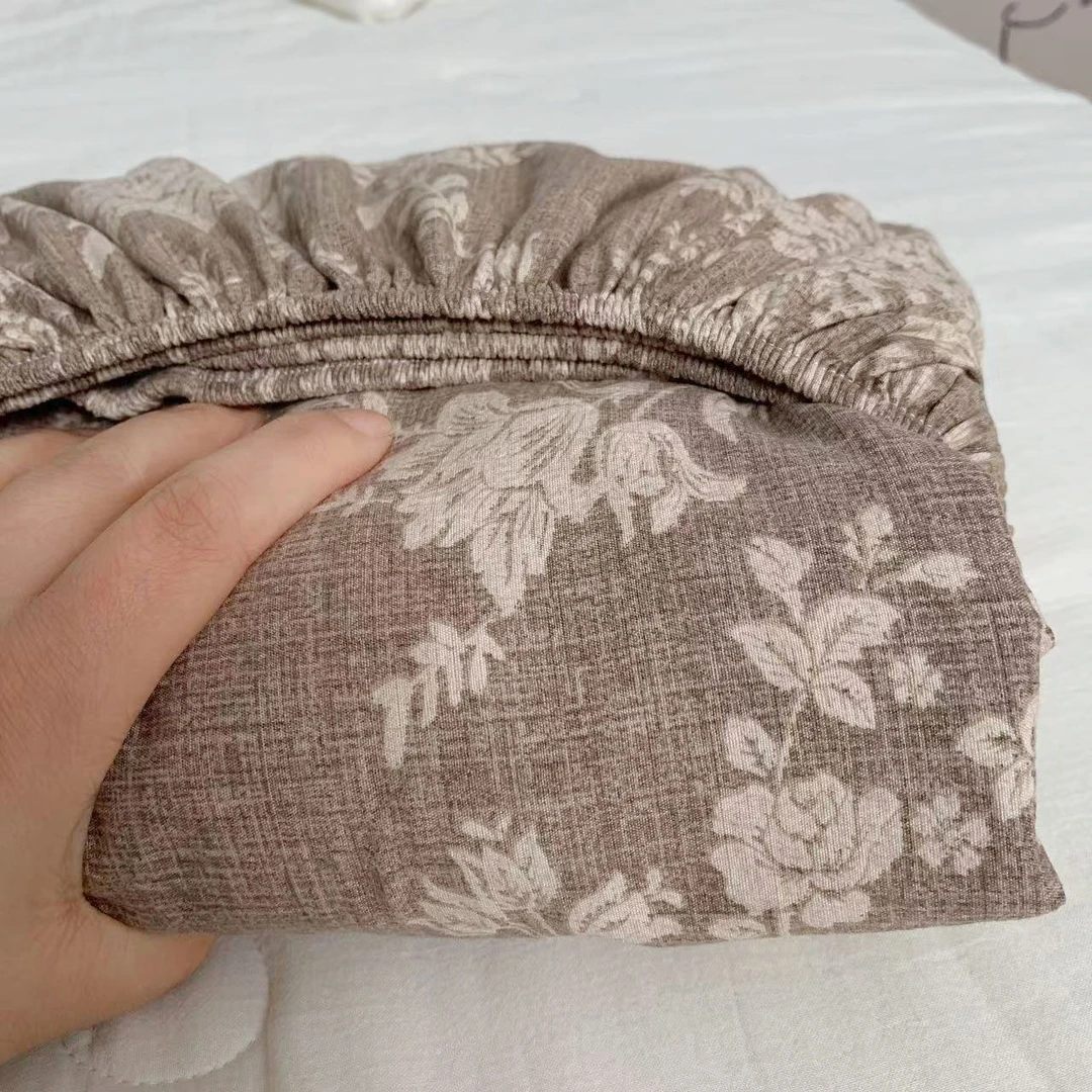 【木槿】简麻小辣椒加厚磨绒亚麻感1.8X2床笠床垫保护套四季可用