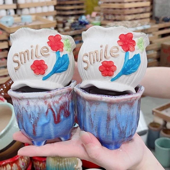 有孔.凑单10元陶瓷花盆发货！