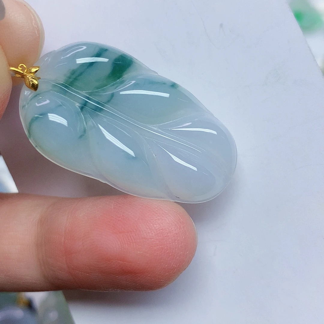 翡翠18K金镶嵌颈饰456788