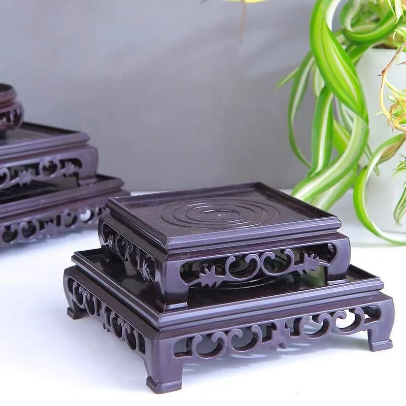 花盆托盘中式底座塑料复古圆形正方形室内绿植盆栽接水大号底托