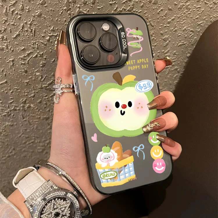 彩银绿苹果适用苹果16ProMax手机壳15Pro苹果iPhone17女14防摔13P