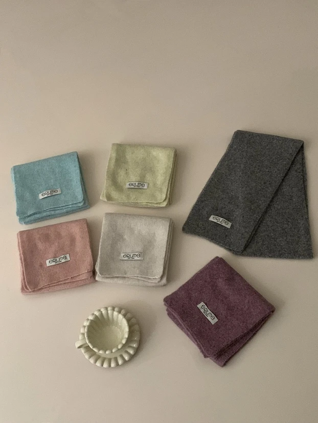 围巾保暖纯色针织披肩便携休闲风简约百搭套装女士秋冬