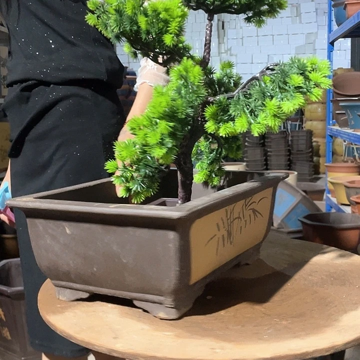 32黄色马槽花盆花盆