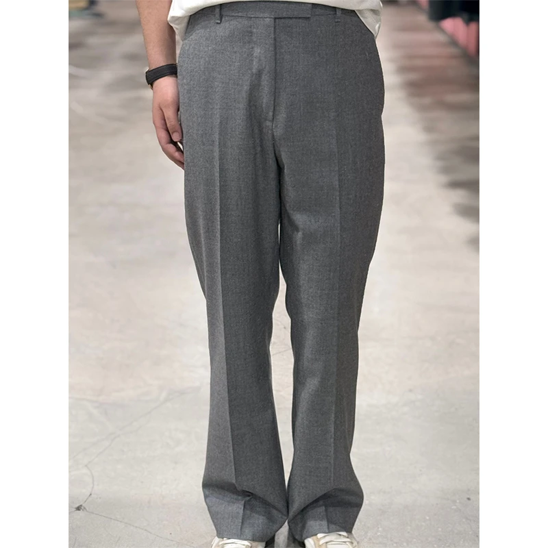 (风尚)10500版”优雅富帅风 Reda100%精纺羊毛 icon灰格调微喇西裤