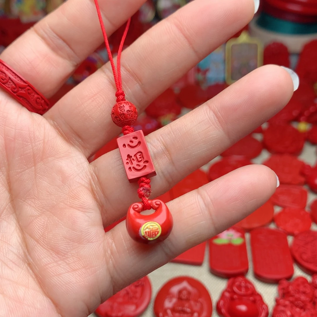 天然辰砂工艺品朱砂手机坠