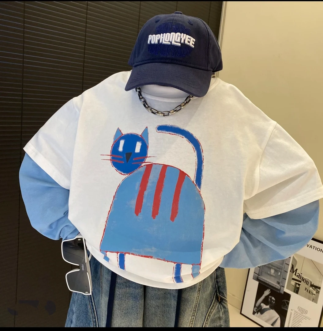 韩版童装男童t恤长袖儿童春秋装2025新款男孩假两件上衣宝宝加绒