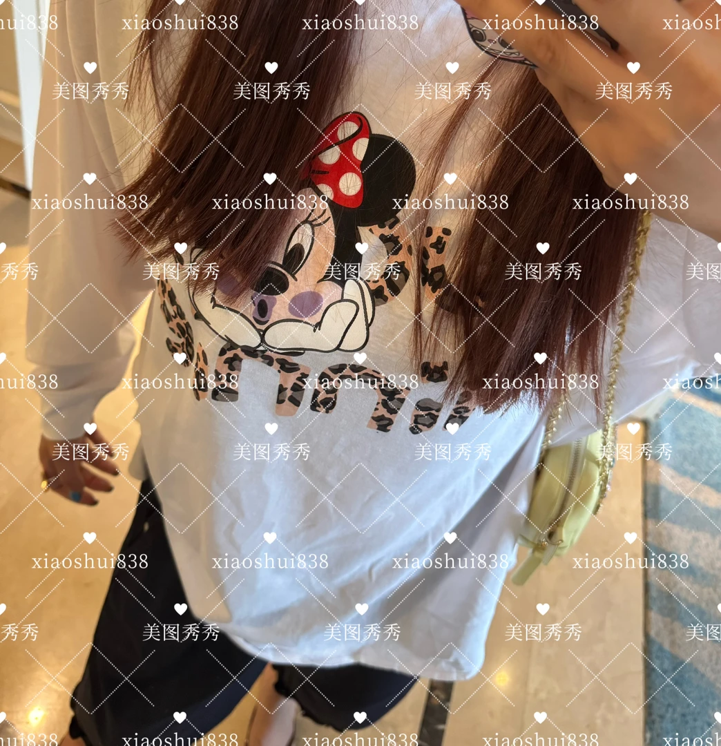 小水专属 白色米奇T