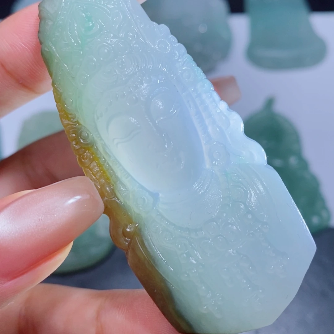 定制翡翠未镶嵌毛货翡翠挂件