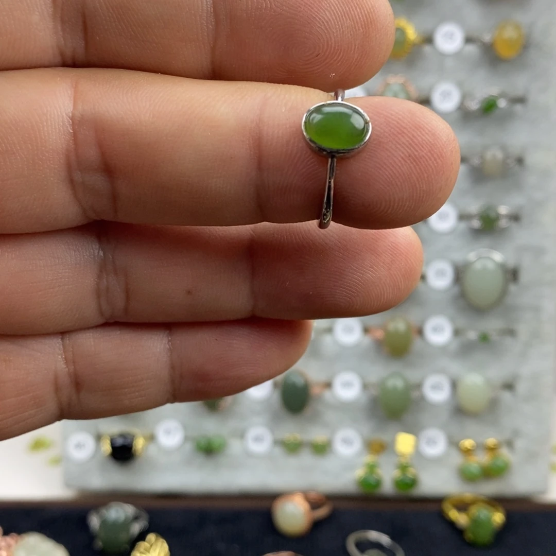 和田玉（碧玉）合金戒指