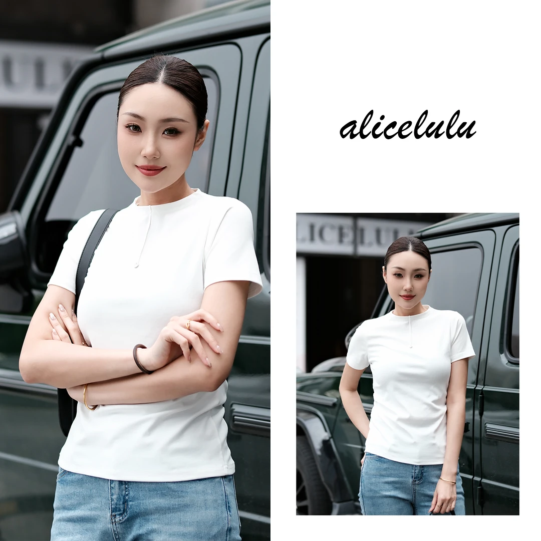 ALICE “绵云”短袖T恤 时髦装饰 绵柔亲肤 S2142042T