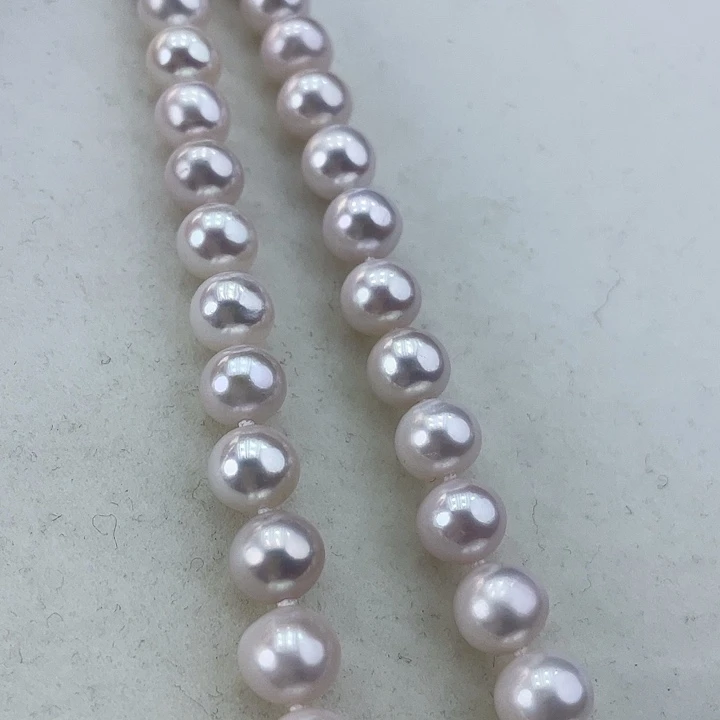 淡水珍珠颈饰银S925镶嵌9➕极光炫粉