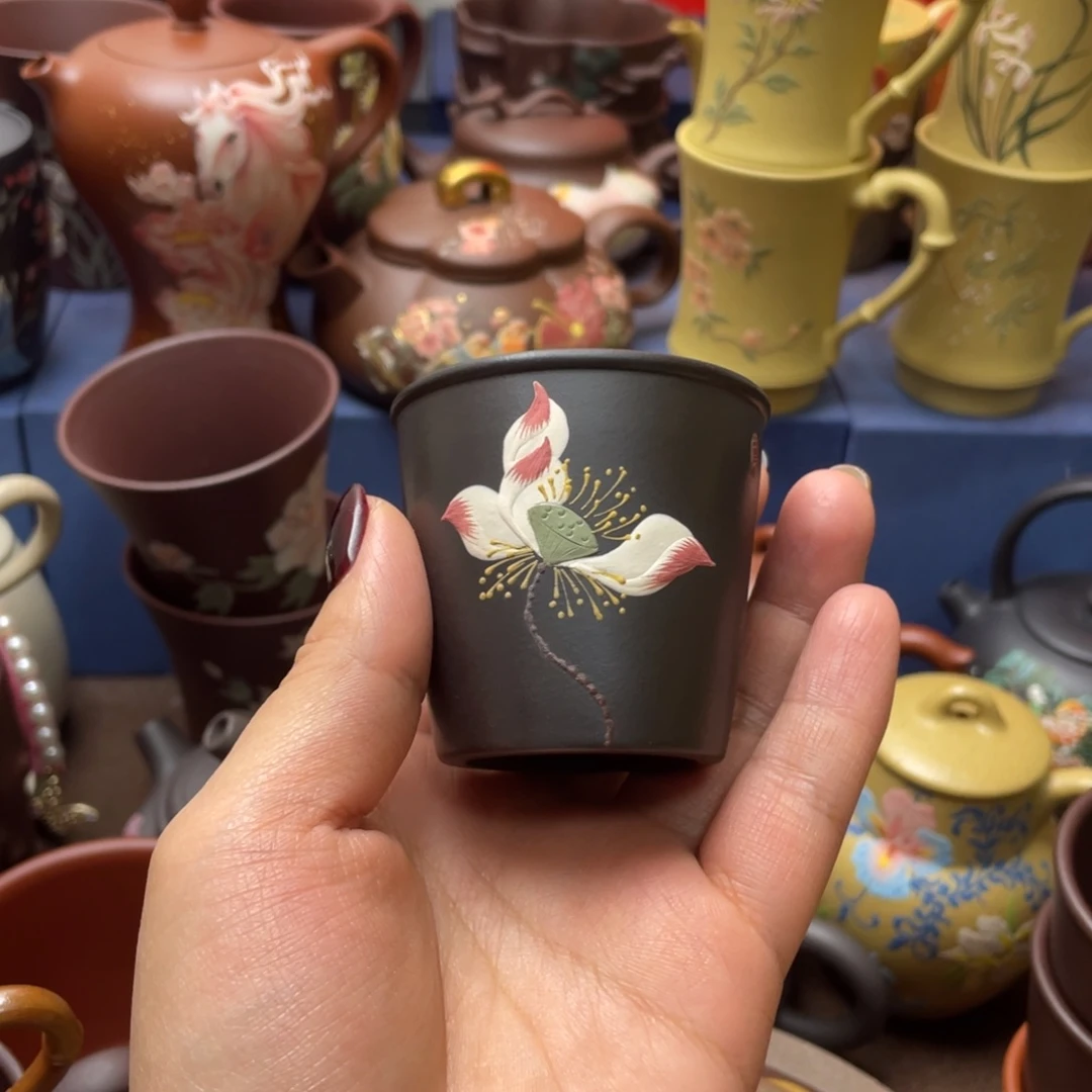 茶杯红泥紫砂主人杯50cc