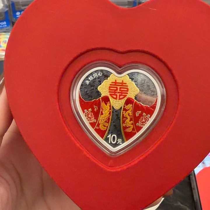 纯银永结同心30克带证书带盒子