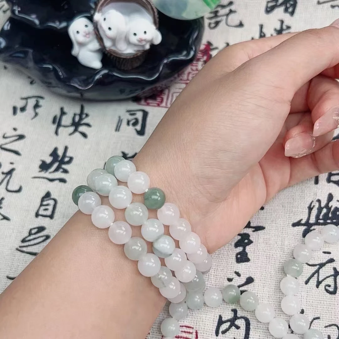 精美天山翠圆珠单圈手串（多样性发货，拍一发一）女款素圈手串珠