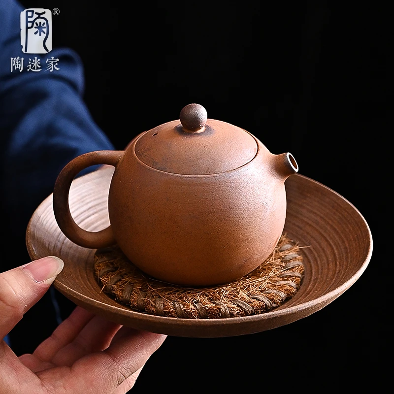 陶迷粗陶西施壶老岩泥茶壶中式复古陶瓷可养泡茶小壶家用功夫茶具