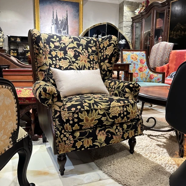 休闲椅美式复古会所法式客厅古典单人欧式 83*70*110